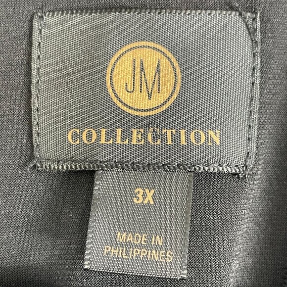 Jm Collection Womens Plus 3X Green Black Geometric Stretch Tunic Top 3/4 Sleeve - Picture 3 of 11